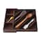 17'' Walnut Expandable Diagonal Bamboo Drawer Organizer with Adjustable Dividers